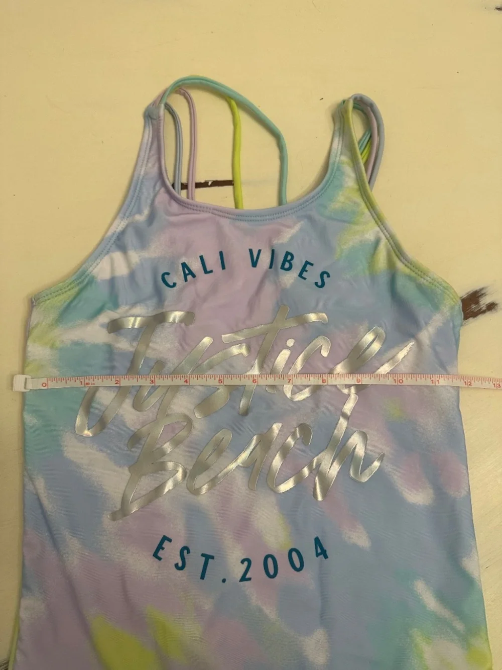 Justice “Cali Vibes Justice Beach” One Piece Swimsuit Girls Size 12/14